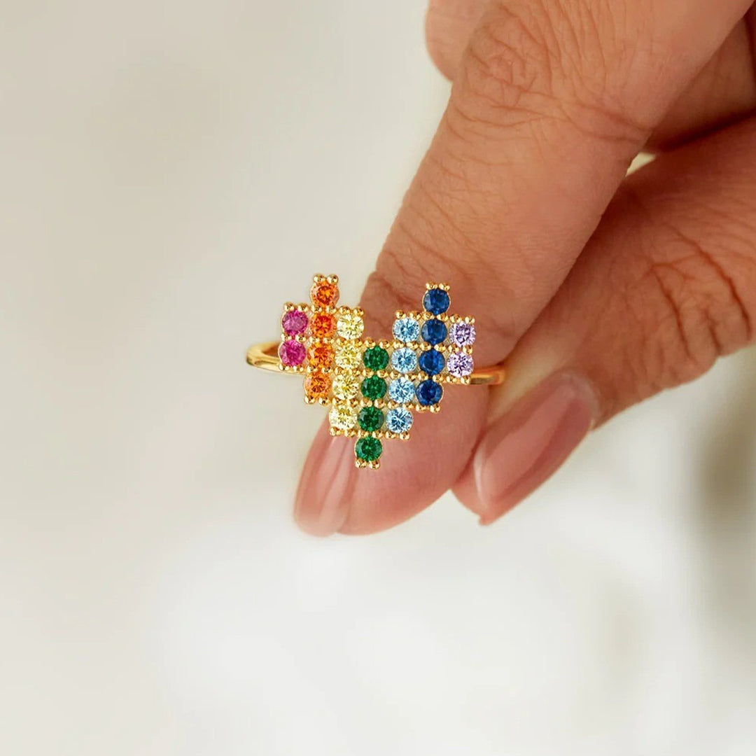 Heart Rainbow Ring | Stöd bröstcancer