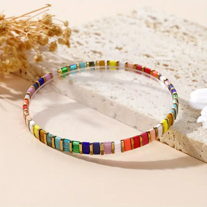 Colorful Glass-Beads Bracelet | Stöd Bröstcancer