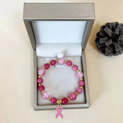 Blush Bead Bracelet | Støt brystkræft