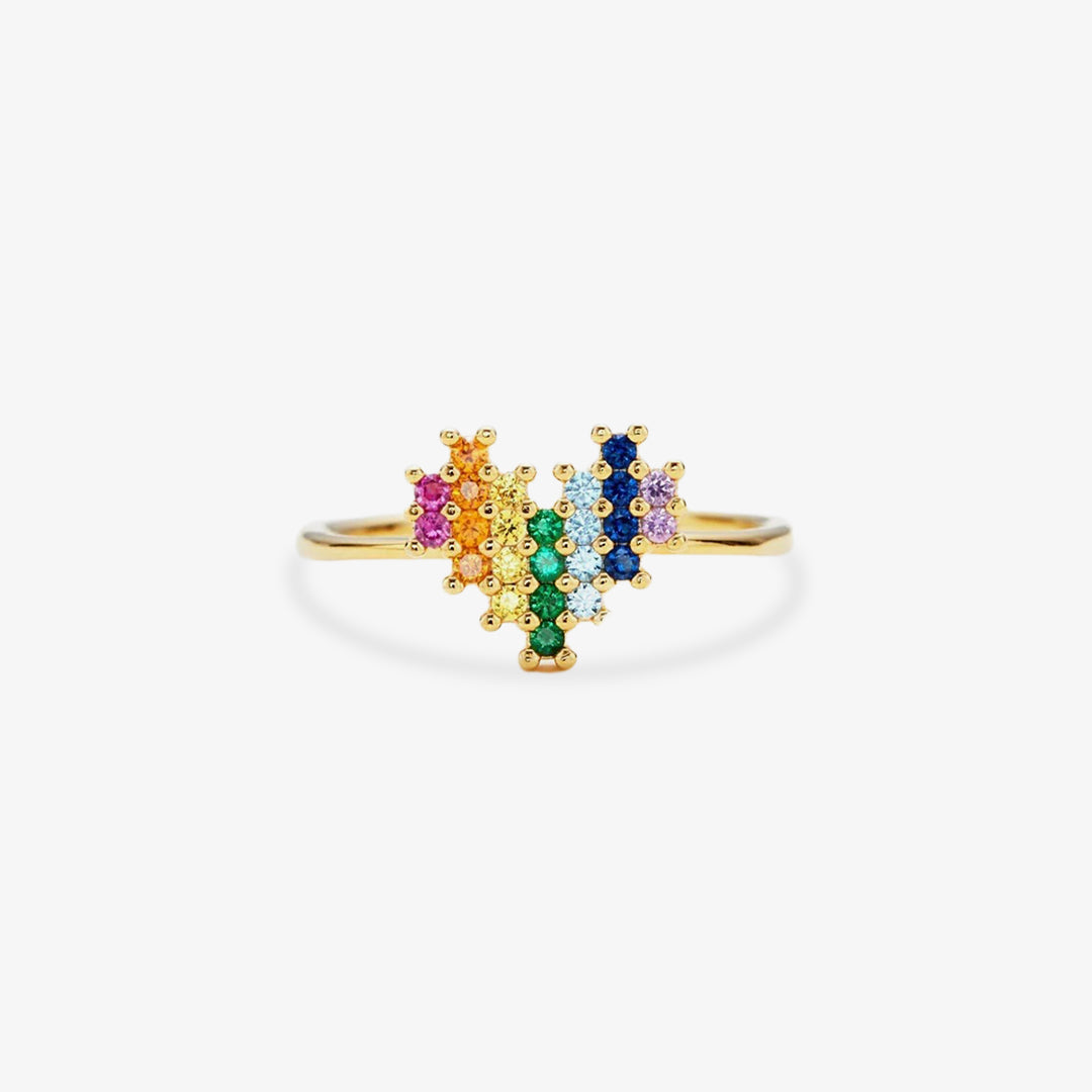 Heart Rainbow Ring | Stöd bröstcancer