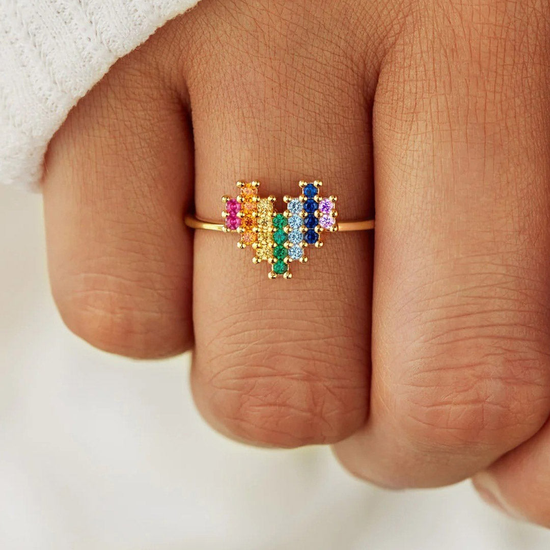 Heart Rainbow Ring | Stöd bröstcancer