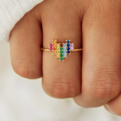 Heart Rainbow Ring | Stöd bröstcancer
