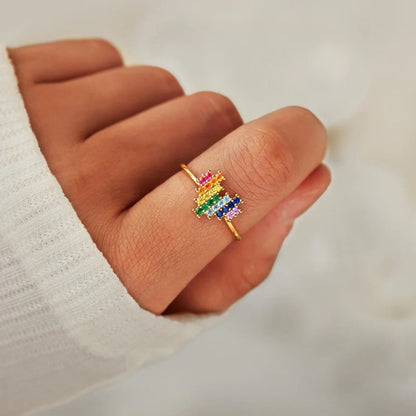 Heart Rainbow Ring | Stöd bröstcancer