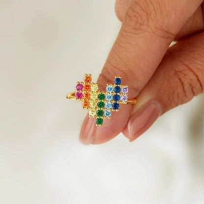 Heart Rainbow Ring | Stöd bröstcancer